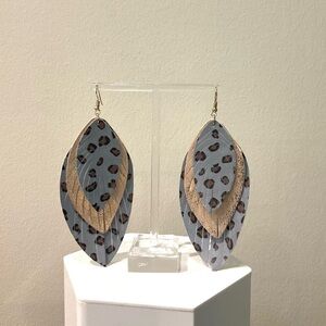 Leopard Multi-Layered Leaf Earrings